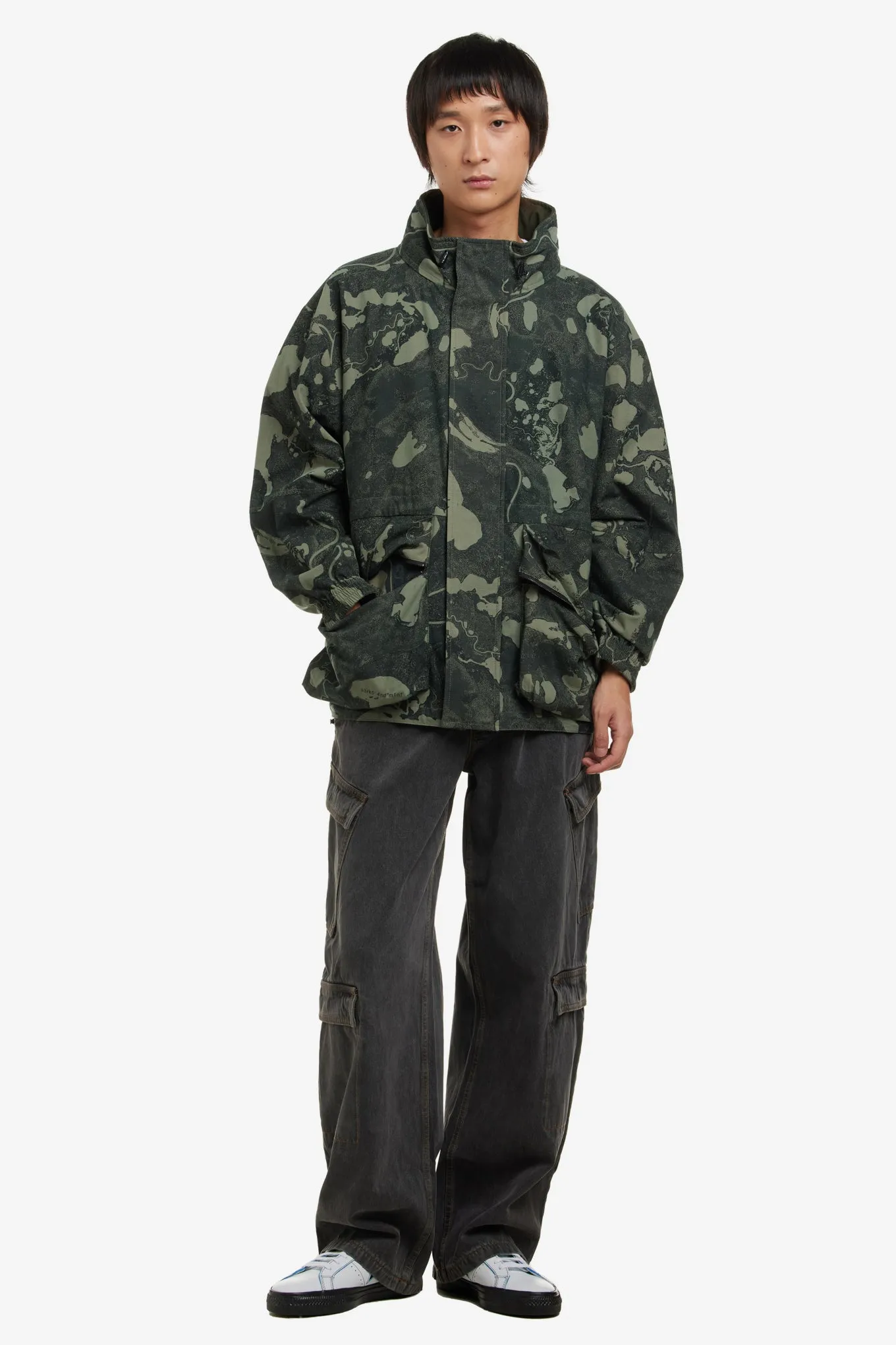 REVERSIBLE GEO MAPPING PARKA JACKET