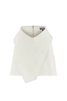 Ron Zippered Mini White Skirt