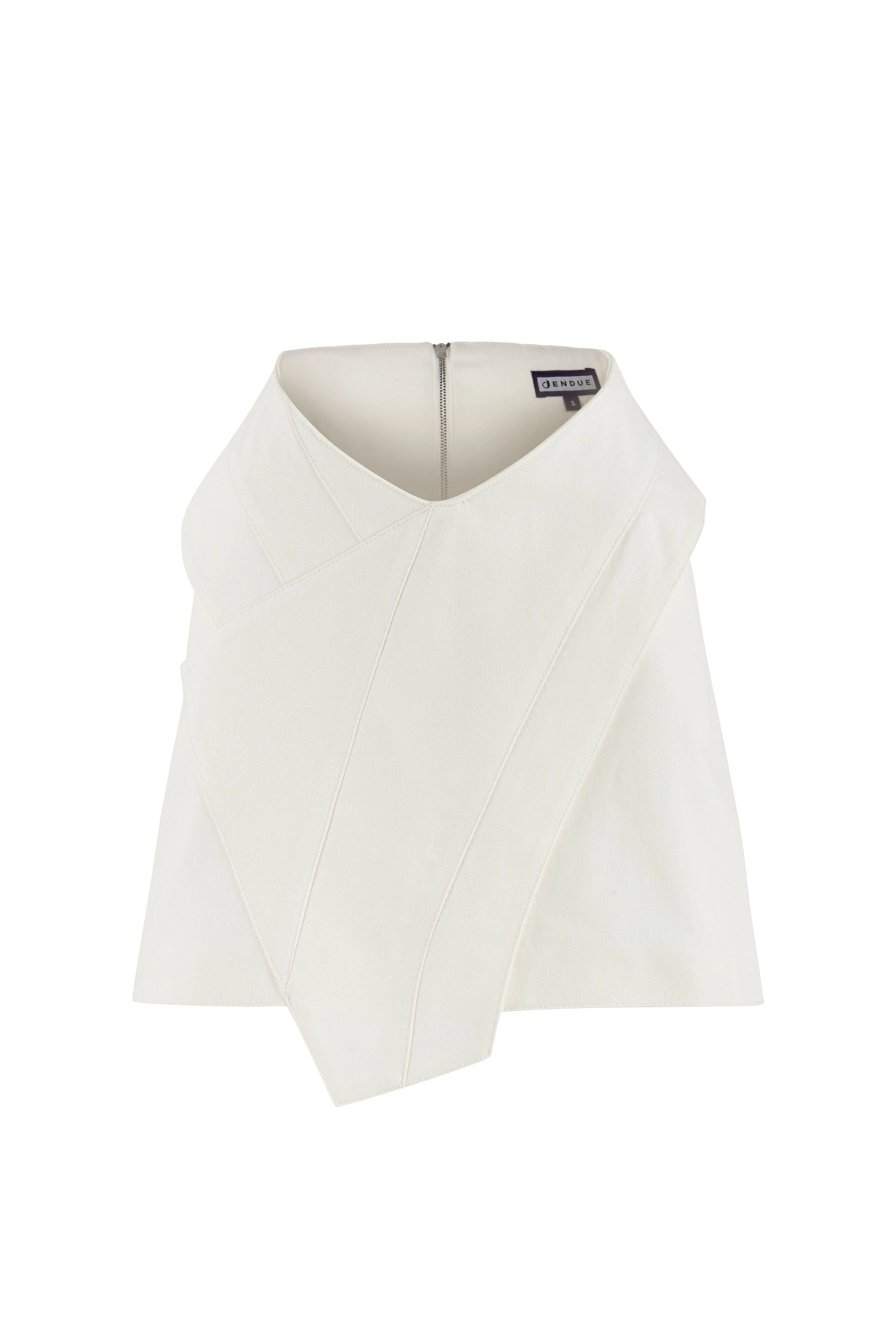 Ron Zippered Mini White Skirt