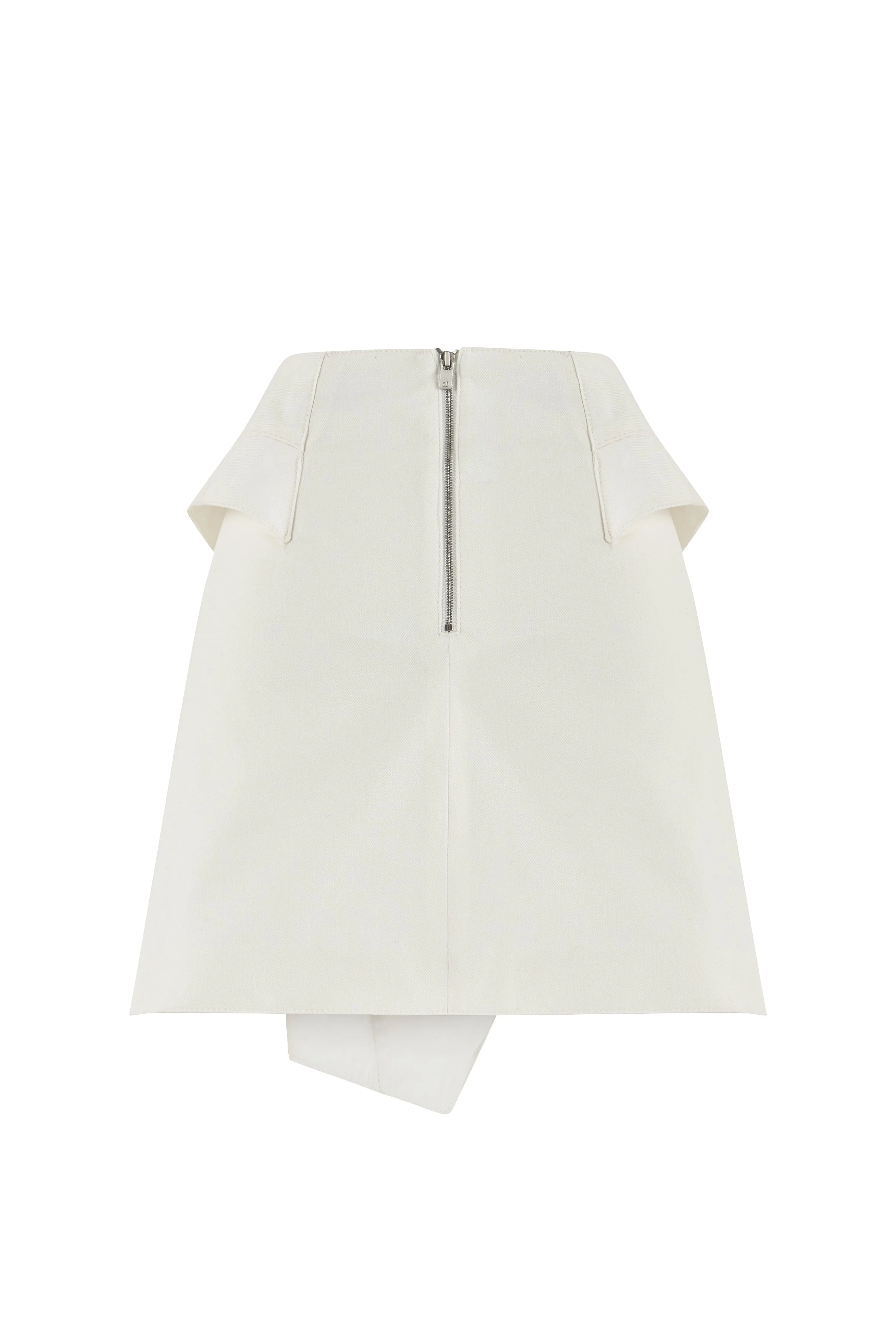 Ron Zippered Mini White Skirt