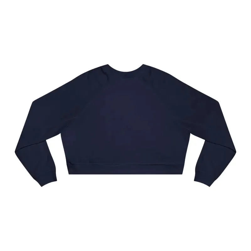 Snowman Canoe Wonderland Cropped Fleece Sweatshirt