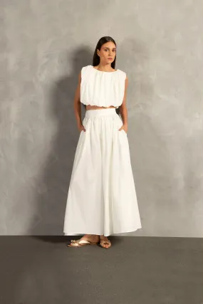 Solid Inamorata Side-Slit Long Skirt