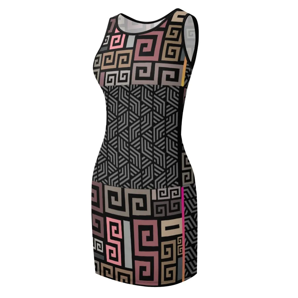 Squared Temperament Slim Fit Sleeveless Tank Dress