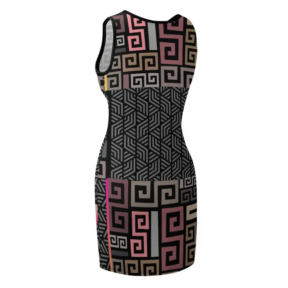 Squared Temperament Slim Fit Sleeveless Tank Dress