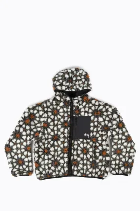 STUSSY PATTERN SHERPA JACKET NATURAL