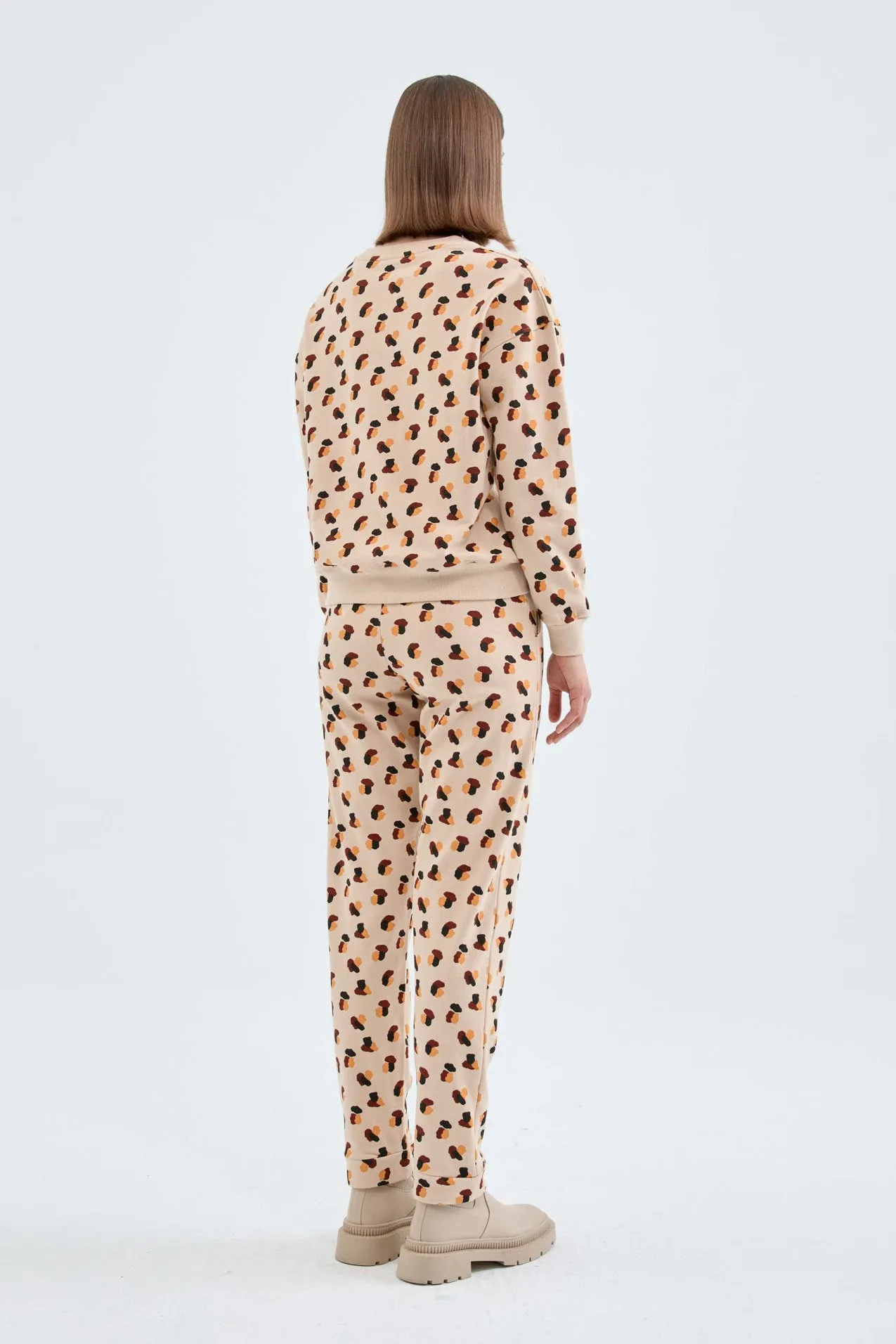 Sweatpants with Polka Dot Print