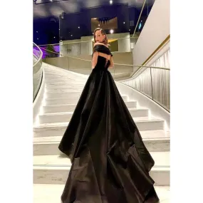 Sweetheart Off-Shoulder Sequined Ruched A-Line Long Prom Gown
