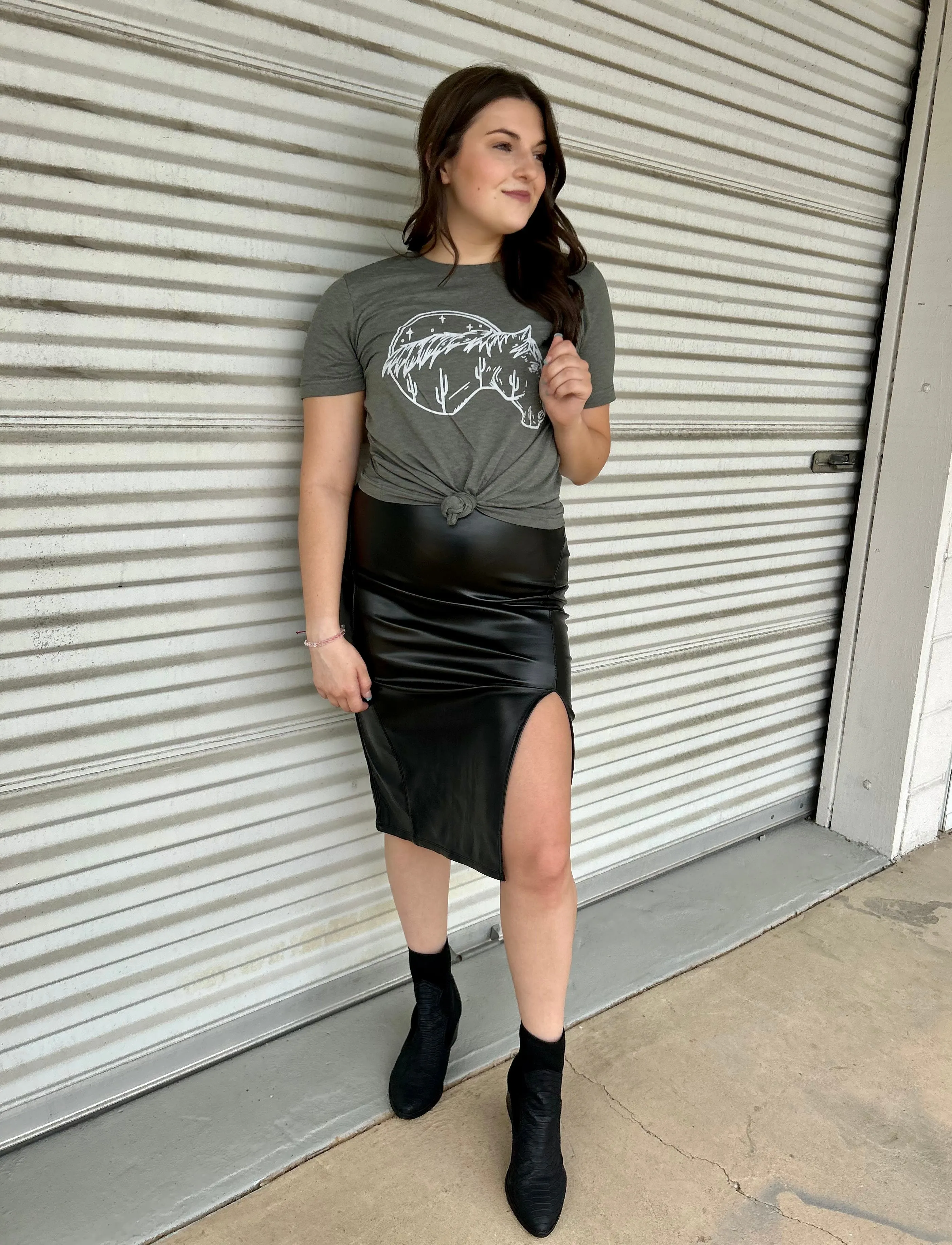 The Black Ice Midi Skirt S-L