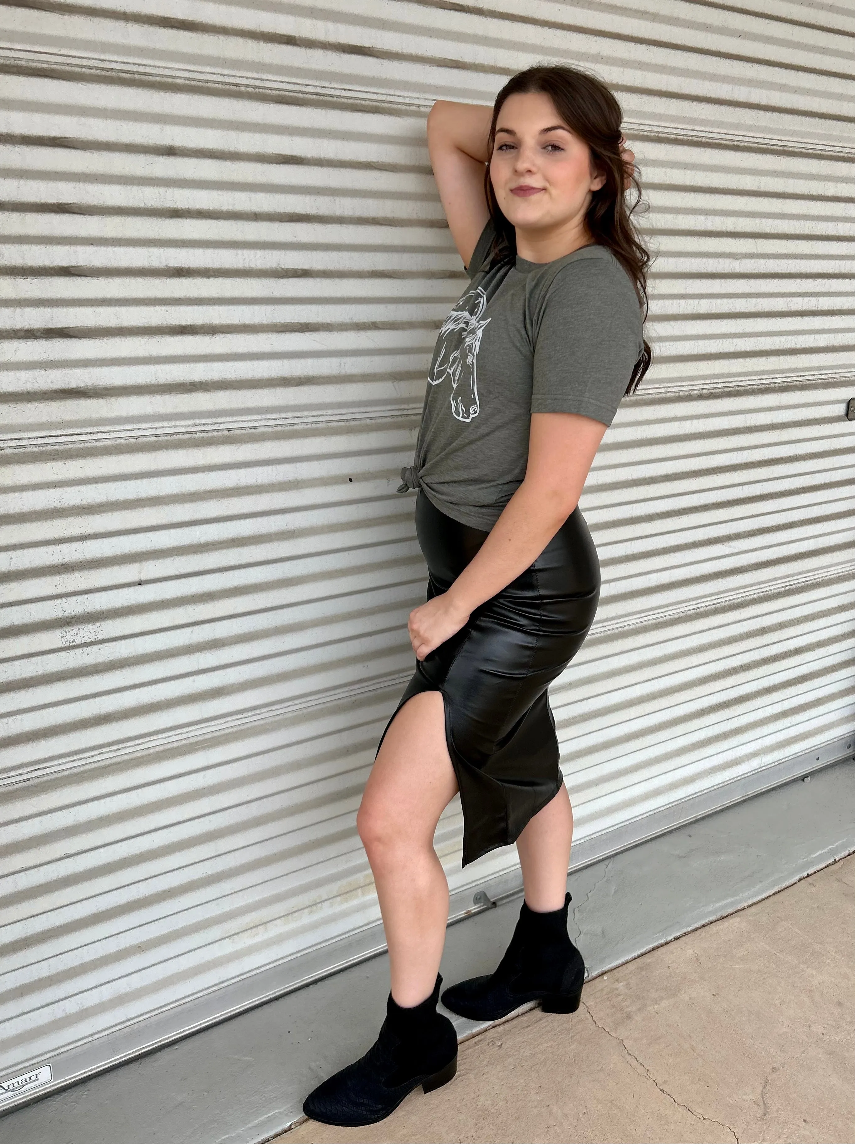 The Black Ice Midi Skirt S-L