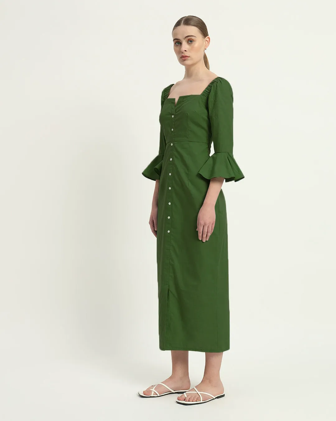 The Rosendale Emerald Cotton Dress
