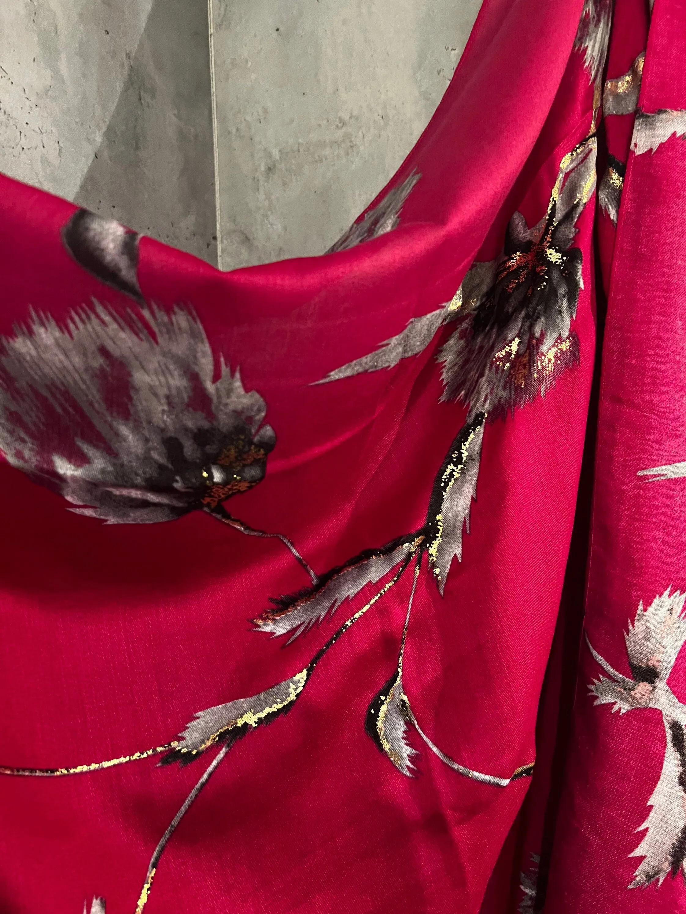 Thistle Flowers Gold Dusk Pink Cotton Scarf/Spring Summer Autumn Scarf/Scarf Women/Gift For Her Birthday Christmas/Gifts For Mum/UK Seller
