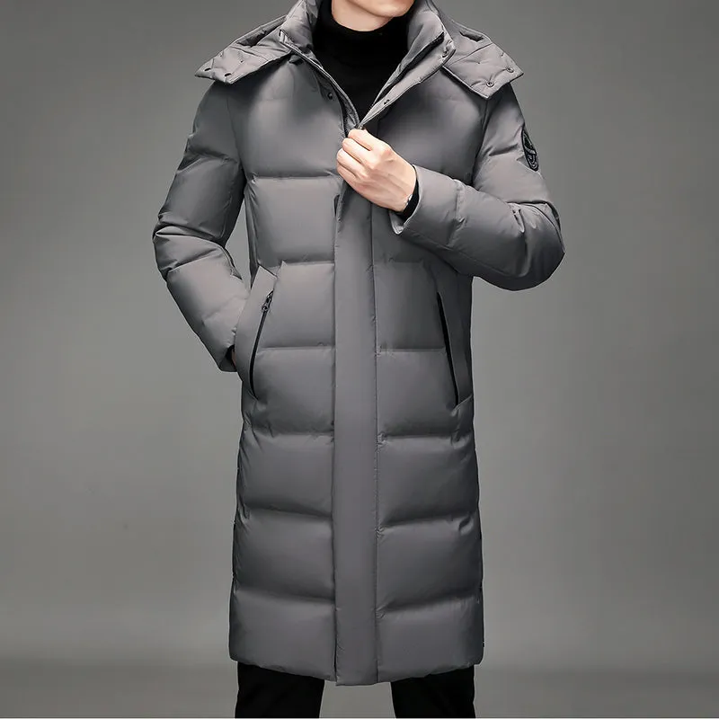 Tommy™ zwarte waterdichte gevoerde parka winterjas met omgeslagen kraag