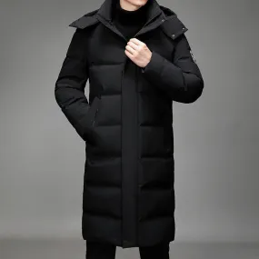 Tommy™ zwarte waterdichte gevoerde parka winterjas met omgeslagen kraag