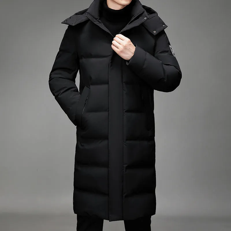 Tommy™ zwarte waterdichte gevoerde parka winterjas met omgeslagen kraag