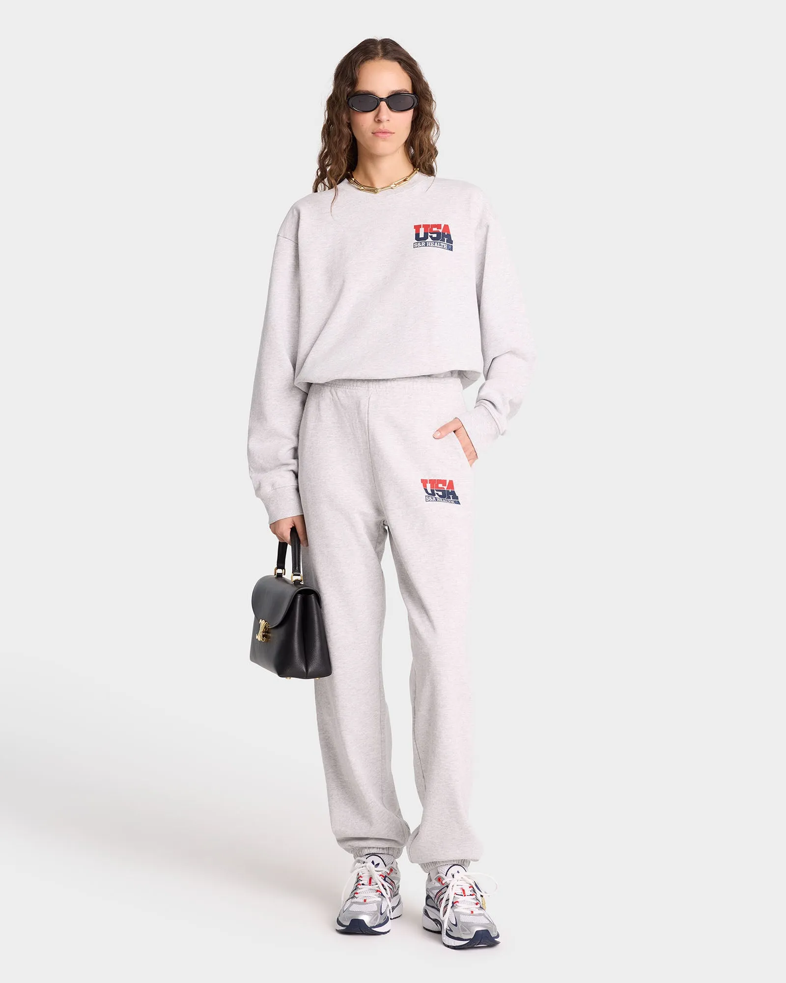 USA Sweatpant - Heather Gray/Navy/Sports Red