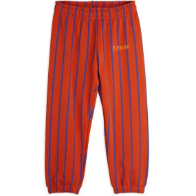 Vertical Stripe Sweatpants in Red by Mini Rodini