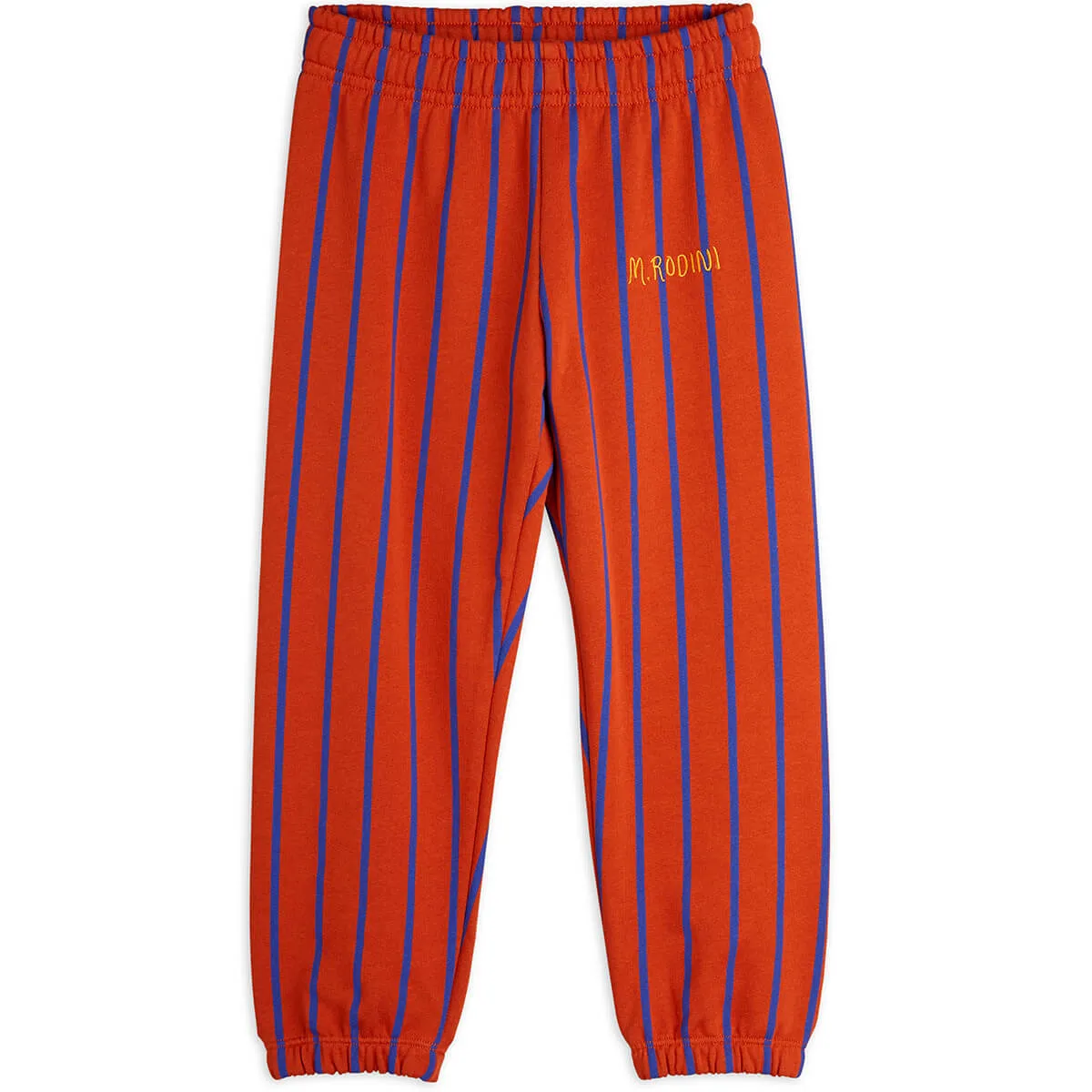 Vertical Stripe Sweatpants in Red by Mini Rodini