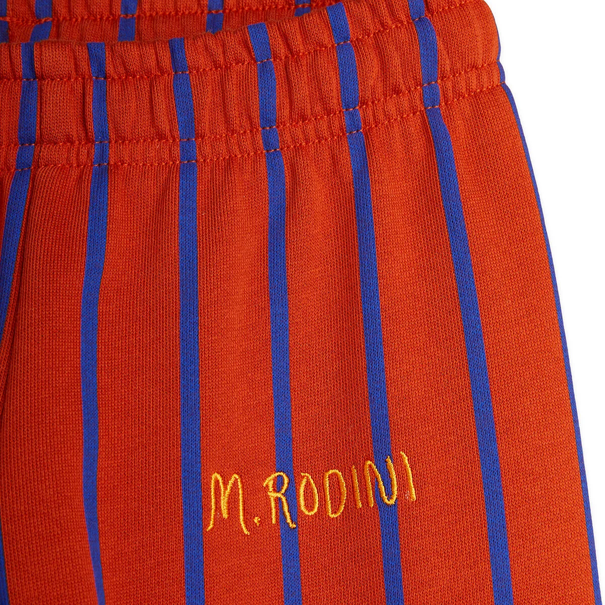 Vertical Stripe Sweatpants in Red by Mini Rodini