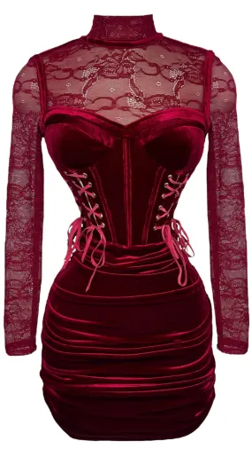Victorian Dress - Burgundy