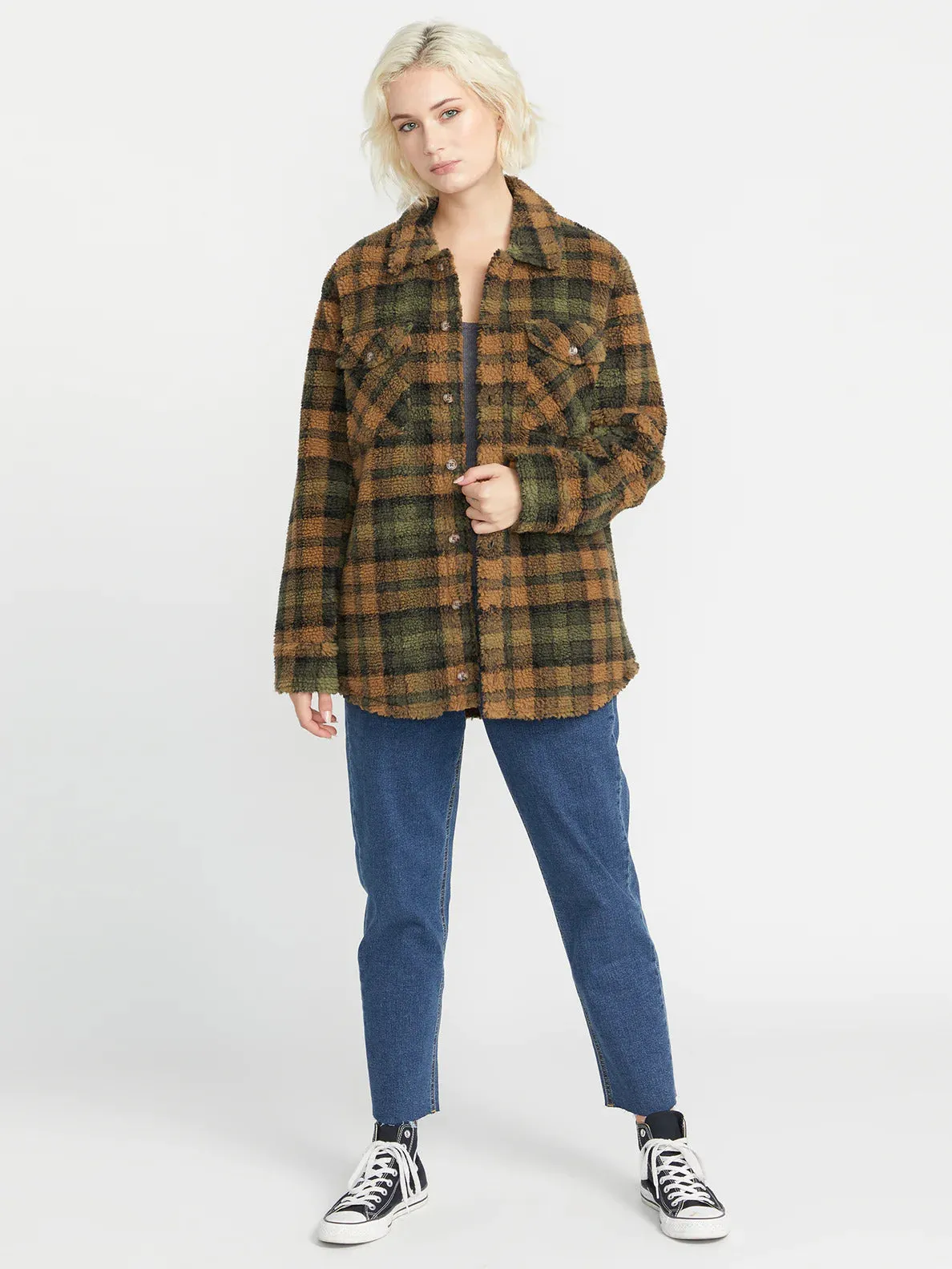 VOLCOM WOMEN'S SILENT SHERPA JACKET - BRONZE