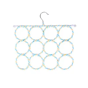 Vosarea No Snag Scarf Hanger Scarf Tie Belt Hanger Organizer Holder Rack 12 Ring (Random Color)