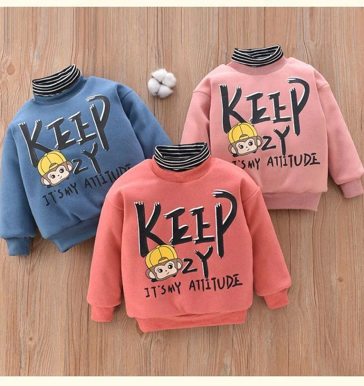 Warm Boys And Girls' Plush And Thickened Sweater