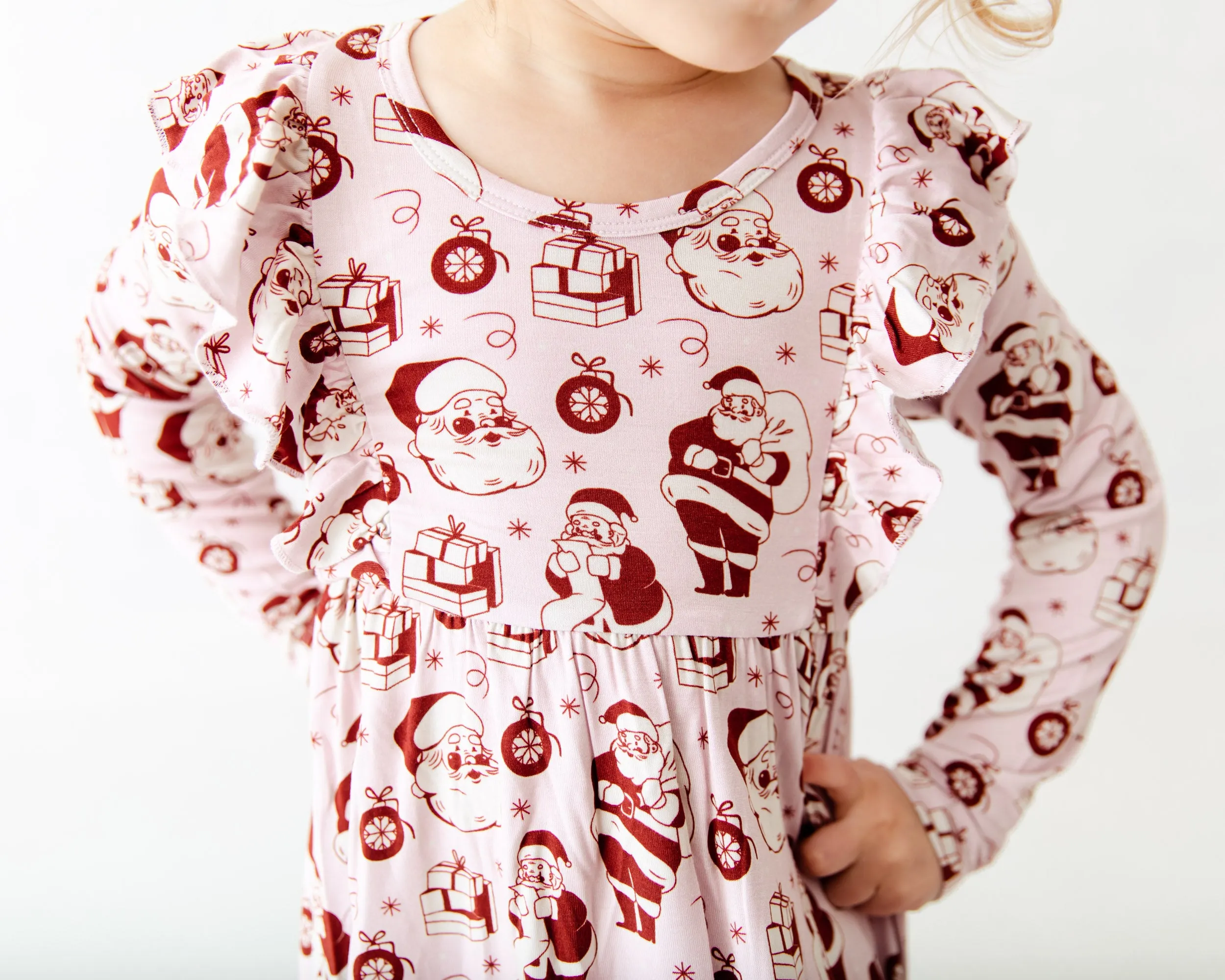 We Believe Long Sleeve Twirler Dress - Frosty Pink