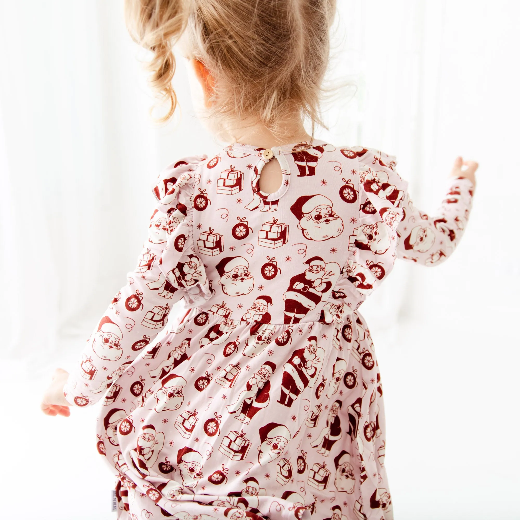 We Believe Long Sleeve Twirler Dress - Frosty Pink