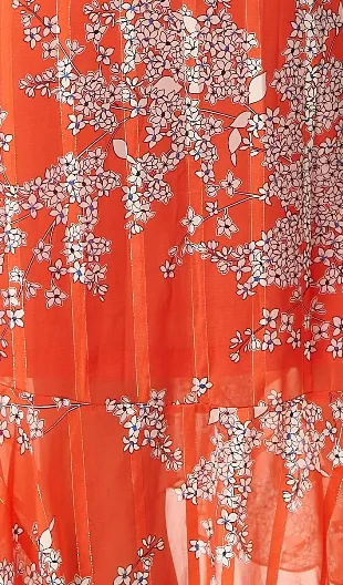 Women's Midi Wrap Dress in Red Floral Print with Short Sleeves - Elegant Design by Liquorish
