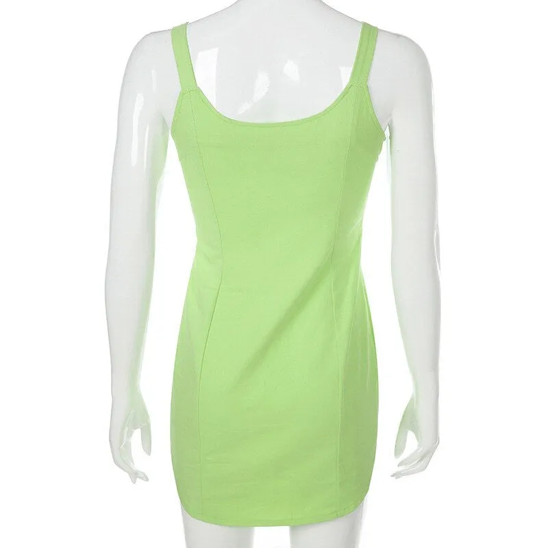 Women's Sleeveless Solid Slim Mini Dress