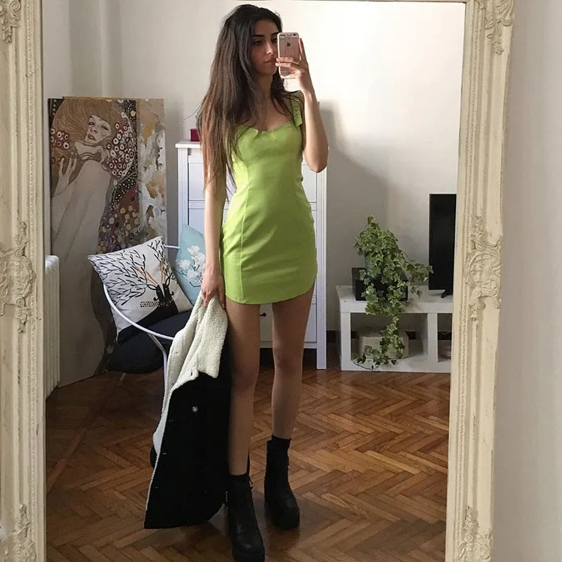 Women's Sleeveless Solid Slim Mini Dress