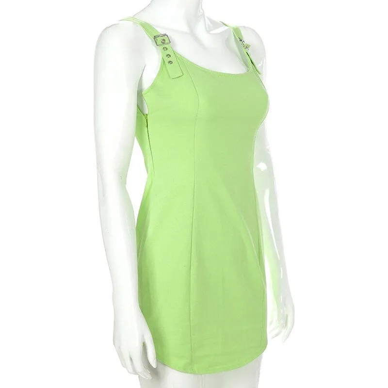 Women's Sleeveless Solid Slim Mini Dress