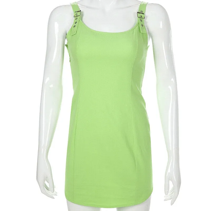 Women's Sleeveless Solid Slim Mini Dress