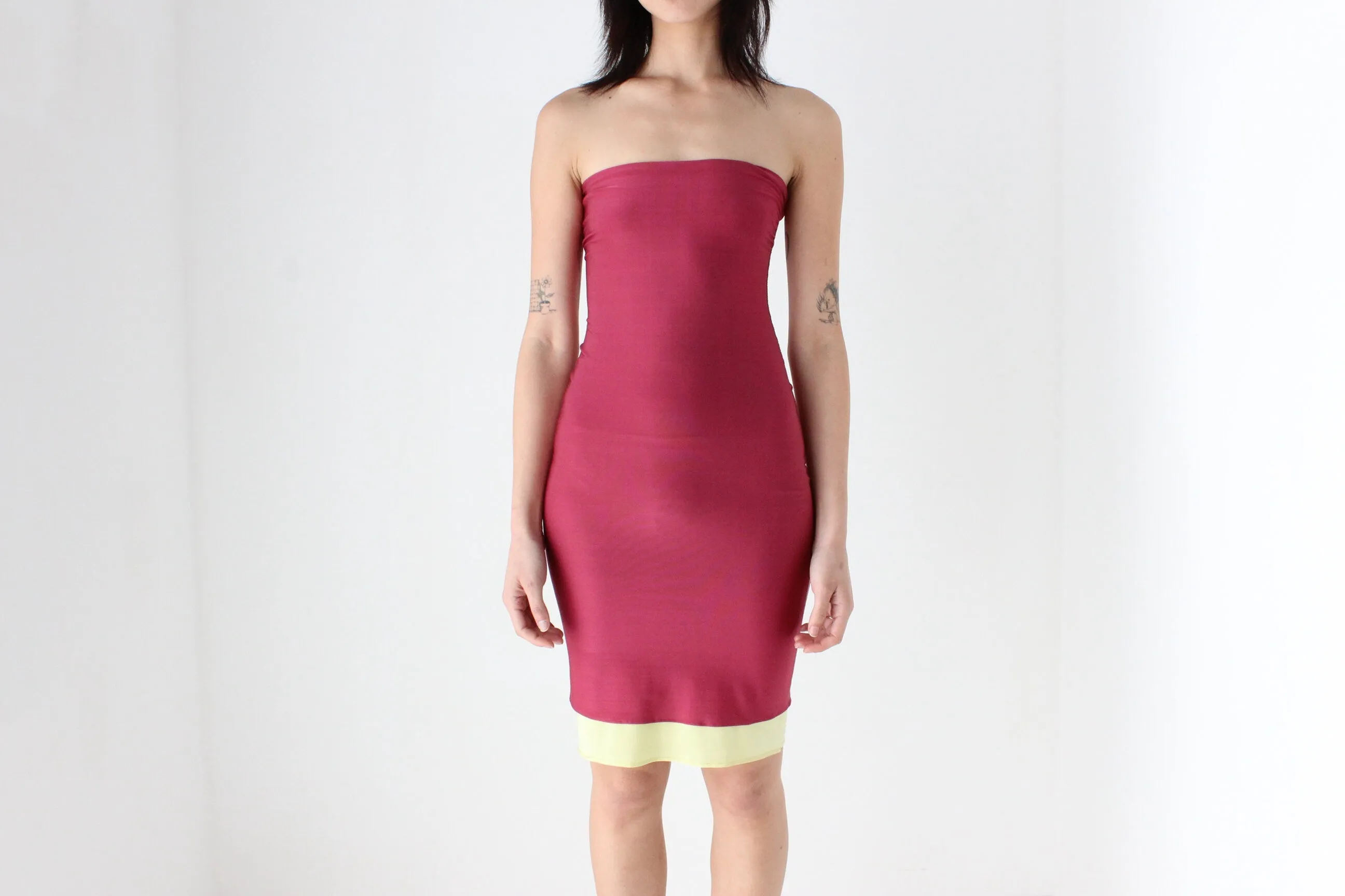 Y2K Double Layer Lycra Mini Bodycon Dress