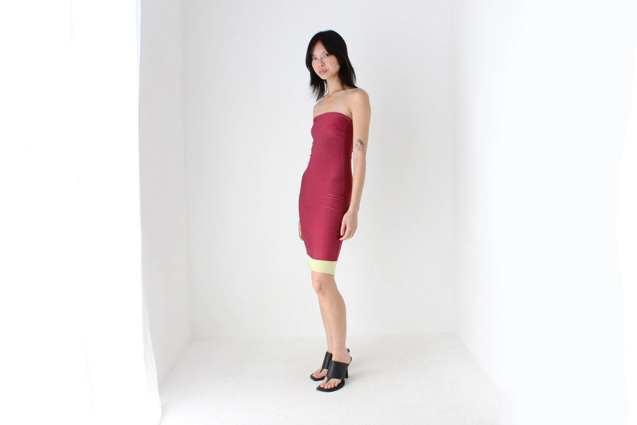 Y2K Double Layer Lycra Mini Bodycon Dress