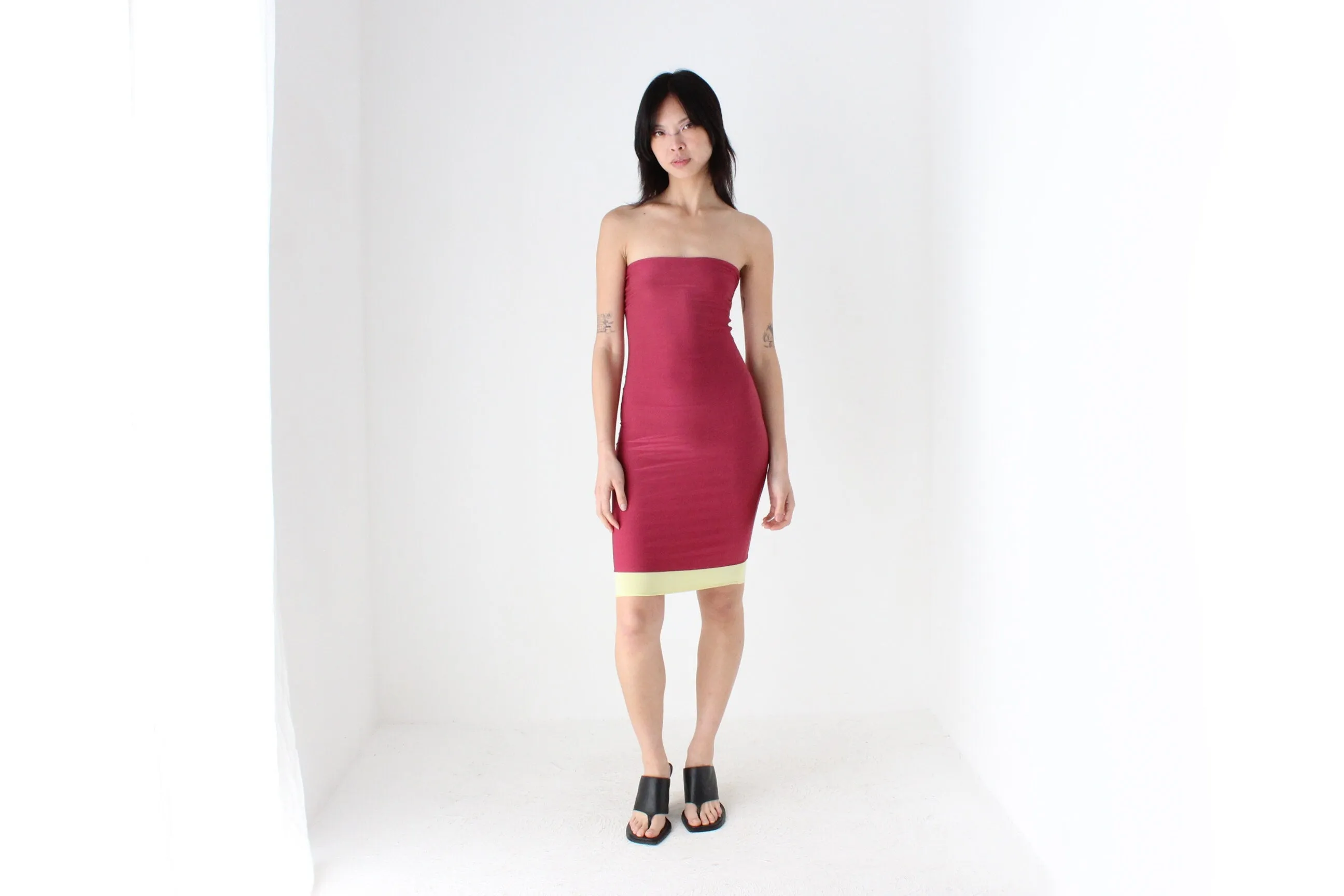 Y2K Double Layer Lycra Mini Bodycon Dress