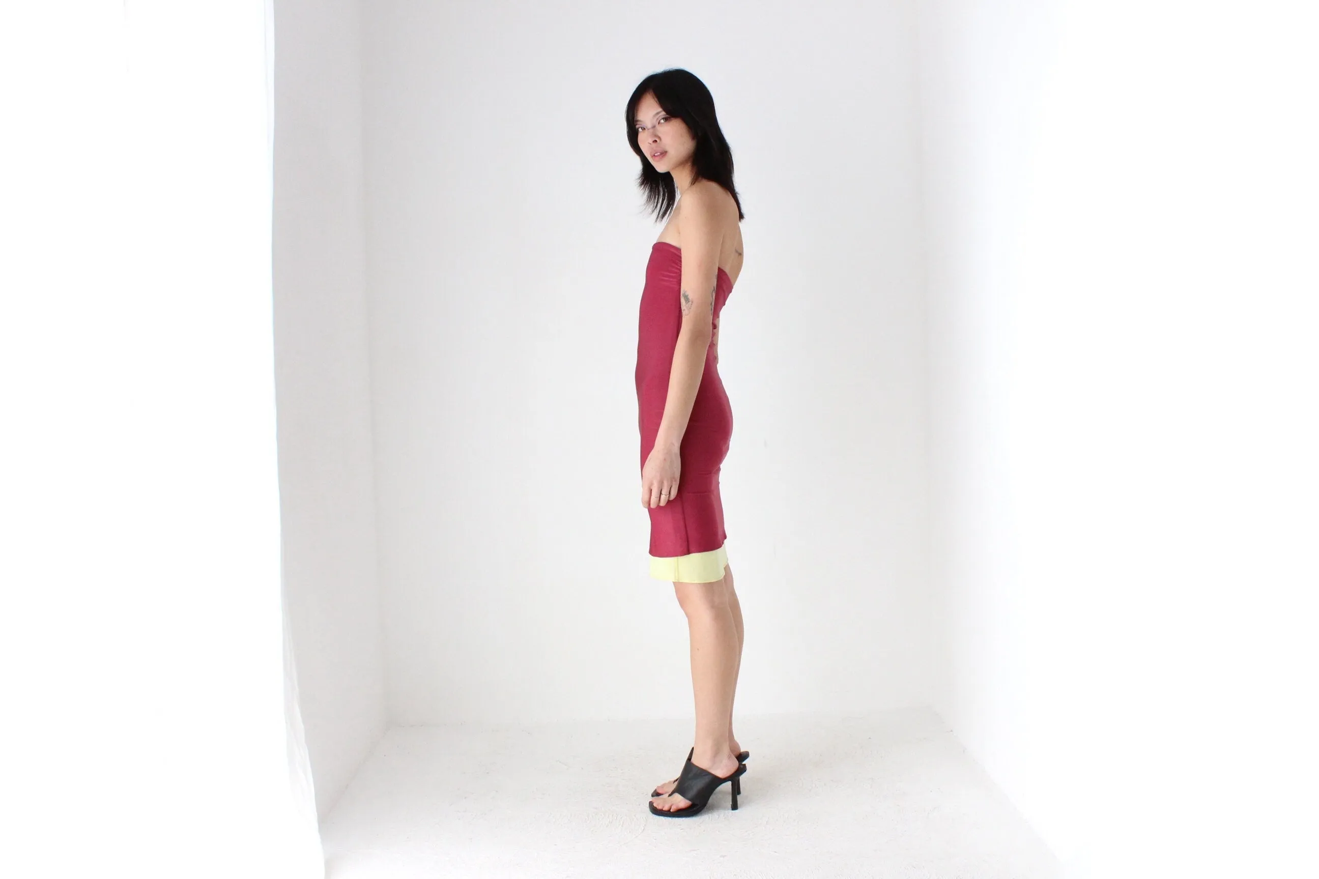 Y2K Double Layer Lycra Mini Bodycon Dress
